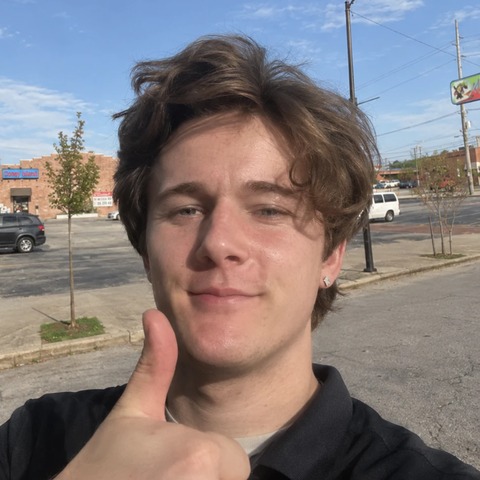Will Senka, owner of Mr. Striper, giving a thumbs up